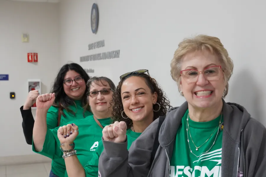 AFSCME members from Unit B after filing for an election to vote for their union. Photo credit: Cyndy Flores/AFSCME.