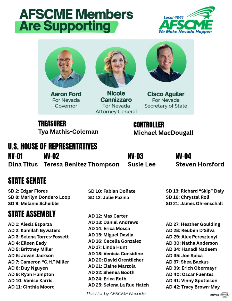 AFSCME Nevada Endorsement Graphic