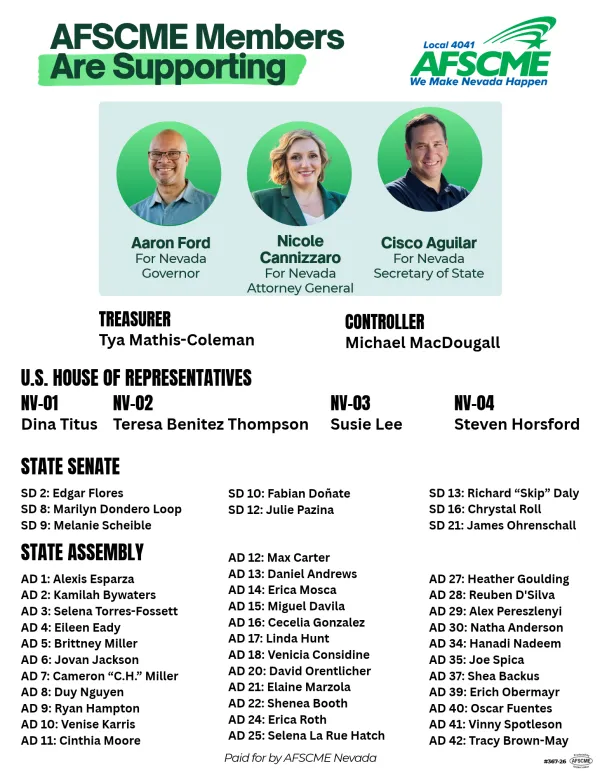 AFSCME Nevada Endorsement Graphic General Election 2026